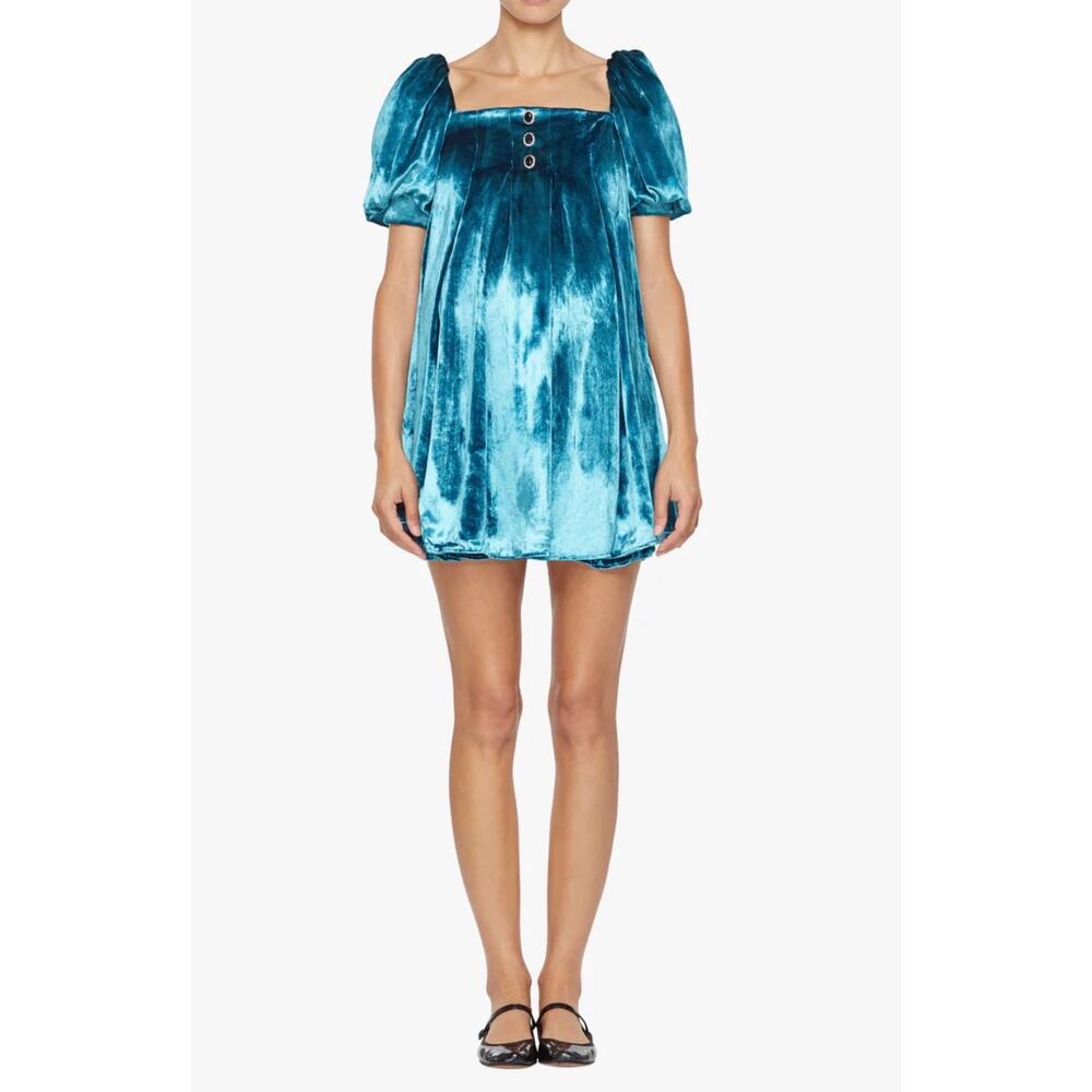 NWT Bianca Balti The Sunset Dress Set Silk Velvet Swarovski Blue 2